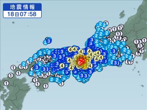 大阪地震の震度